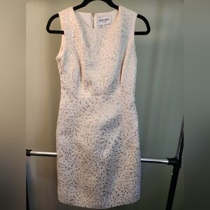 Elizabeth McKay Victoria Dress Cream and Metallic Gold Size 8